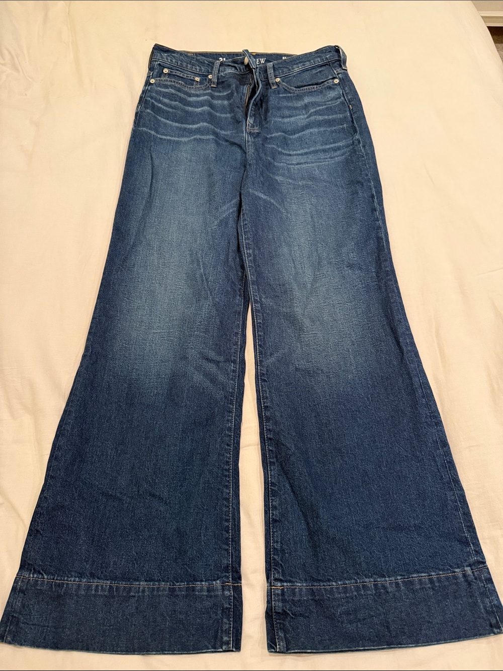 J. Crew Wide-Leg Jeans in Deep Blue Wash